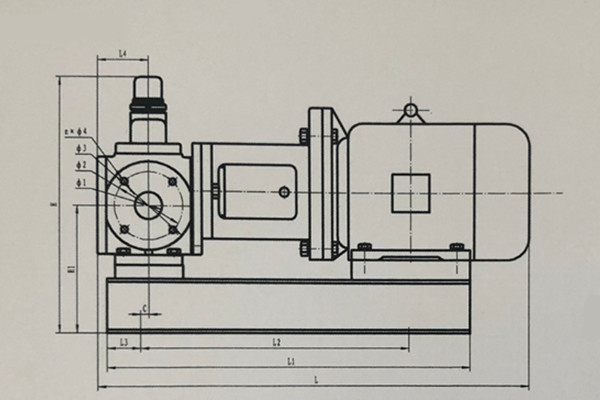 CQY磁力驱（qū）动圆弧齿轮泵外形及安（ān）装尺寸