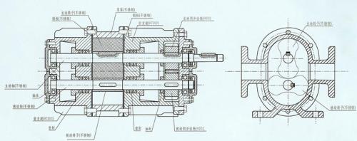 一張LC羅茨泵的結構說(shuō)明圖紙